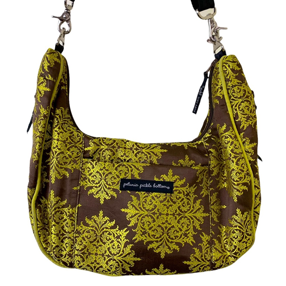 Petunia Pickle Bottom Touring Tote Brocade Diaper Bag 
in Green/Brown